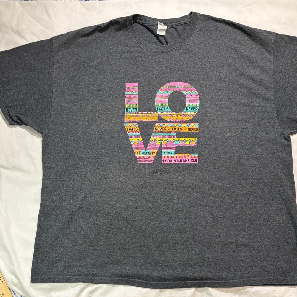 Gildan ❤️Colorful Love Graphic T-Shirt Size 3X